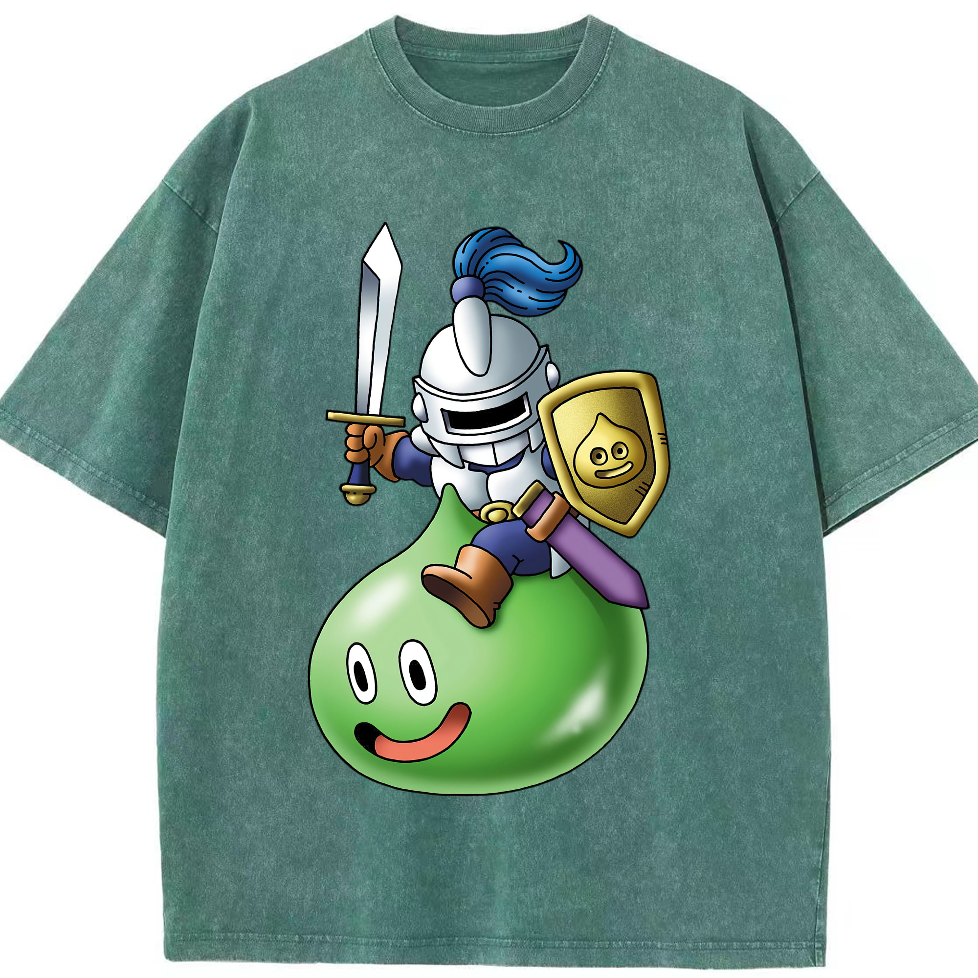（画像用） ドラゴンクエスト Doragon Kuesuto Dragon Quest 綿100% ヴィンテージ風 半袖Tシャツ（フロントプリント）
